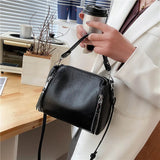 Casual Leather Bucket Bag Solid Summer Ladies Shoulder Handbag