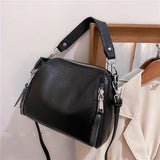 Casual Leather Bucket Bag Solid Summer Ladies Shoulder Handbag