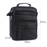 Men's Business Leather Mini Crossbody Bag Cow Skin Single Shoulder Messenger