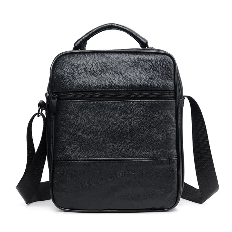 Men's Business Leather Mini Crossbody Bag Cow Skin Single Shoulder Messenger