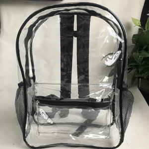 Vintage Clear PVC Backpack for Women School Bag