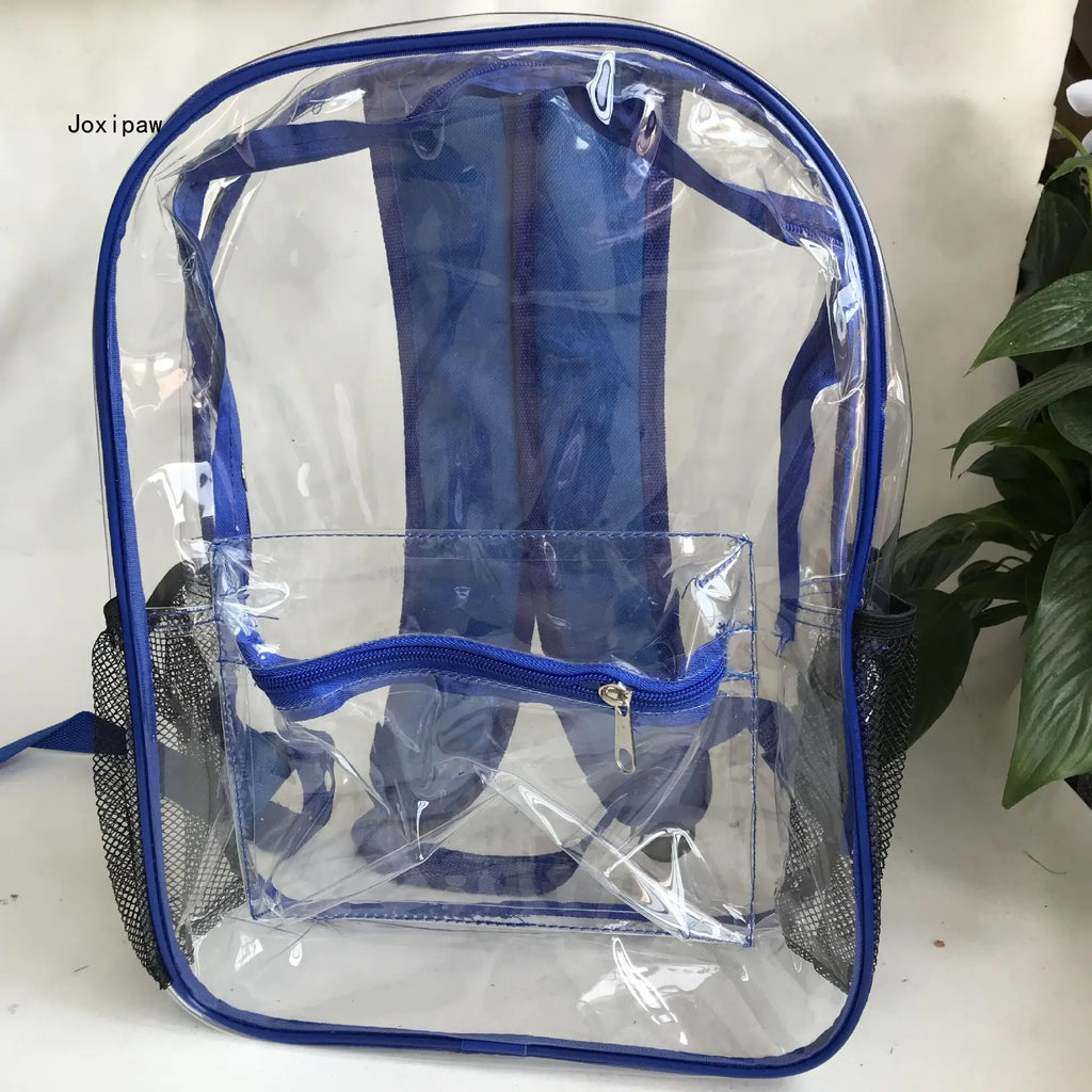 Vintage Clear PVC Backpack for Women School Bag
