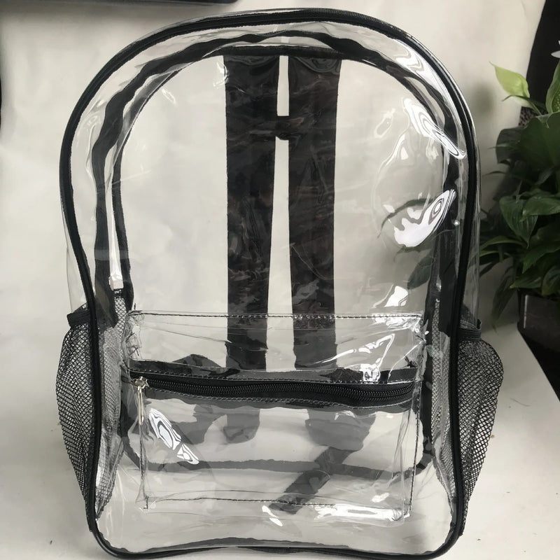 Vintage Clear PVC Backpack for Women School Bag