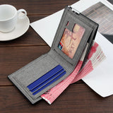 Casual Men's Multi-card Slot Short Wallet Youth Thin Soft Horizontal Money Bag