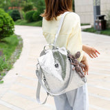 Women Backpacks PU Leather School Shoulder Bag With Bear