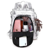 Women Backpacks PU Leather School Shoulder Bag With Bear