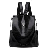 Women Backpacks PU Leather School Shoulder Bag With Bear