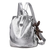 Casual Women Backpacks PU Leather Anti-Theft Backpack Girls School Shoulder Bag