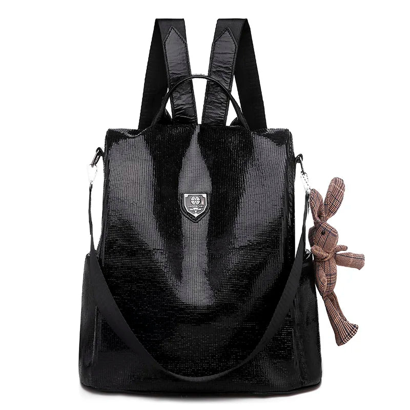Casual Women Backpacks PU Leather Anti-Theft Backpack Girls School Shoulder Bag