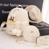 Casual Women's PU Leather Backpack High Student Schoolbag