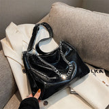 Chain Women Large Capacity Tote Bag Shoulder Bag PU Leather Handbags