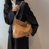 Chain Women Large Capacity Tote Bag Shoulder Bag PU Leather Handbags
