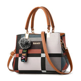 Checkered Women's Shoulder Bag Large Capacity Handbag