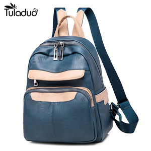 Lightweight Spacious Casual Daypacks Soft Pu Leather Mini Bag For Women