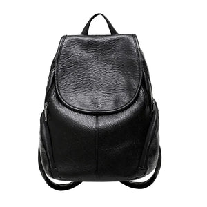 Vintage Leather Style Schoolbag Backpack for Women