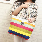 Grid Canvas Bags National Style Shoulder Handbag