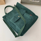 Corduroy Shoulder Bag Retro Canvas Diagonal