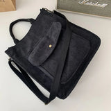 Corduroy Shoulder Bag Retro Canvas Diagonal