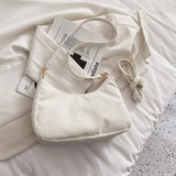 Corduroy Women's Shoulder Bag Crescent Bag Casual Solid Crossbody Bag