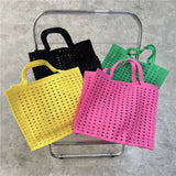 Cotton Thread Knit Women Handbags Ladies Hollow Out Tote Bag
