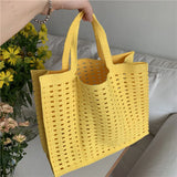 Cotton Thread Knit Women Handbags Ladies Hollow Out Tote Bag