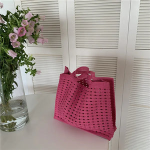 Cotton Thread Knit Women Handbags Ladies Hollow Out Tote Bag