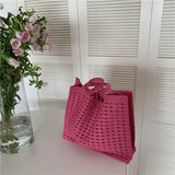 Cotton Thread Knit Women Handbags Ladies Hollow Out Tote Bag