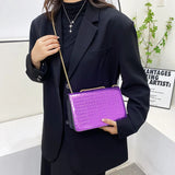 Crocodile Pattern Shoulder Bag Chain Messenger Bag Girls Handbag