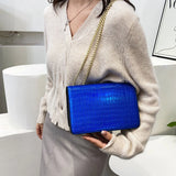 Crocodile Pattern Shoulder Bag Chain Messenger Bag Girls Handbag