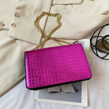 Crocodile Pattern Shoulder Bag Chain Messenger Bag Girls Handbag