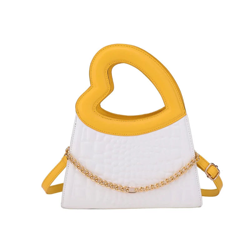 Crossbody Bags Peach Heart Handle Purse Handbag Crocodile Bags for Women