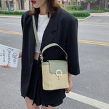 Crossbody Bags Spring Summer PU Straw Woven Handbag