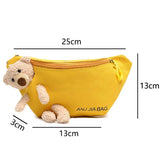 Bear Women's Waist Bag Canvas Belt Bags Crossbody Chest Female Fanny Pack
