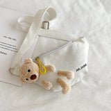 Bear Women's Waist Bag Canvas Belt Bags Crossbody Chest Female Fanny Pack