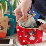 Girls Cartoon Coin Purse Hand Carry Change Bag Animal Print Mini Wallet