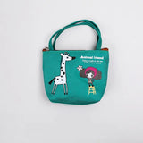 Girls Cartoon Coin Purse Hand Carry Change Bag Animal Print Mini Wallet