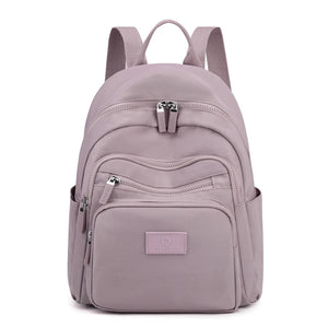 Dark Green Women's Waterproof Nylon Backpack - School Bag for Girls
