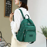 Dark Green Waterproof Nylon Women's Backpack