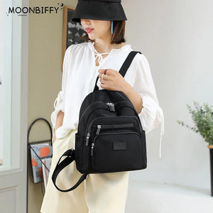 Dark Green Waterproof Nylon Women's Backpack