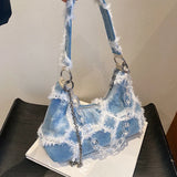 Denim Saddle Bag Ladies Shoulder Underarm Versatile Messenger Bag