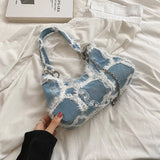 Denim Saddle Bag Ladies Shoulder Underarm Versatile Messenger Bag