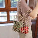 Acrylic Beaded Bag Hollow Out Shoulder Bag