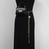 Women Mini Waist Packs PU Leather Waist Belt With Lipstick Bag