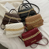 Square Shoulder Bag with Chain Crossbody Women Top Handle Bag