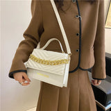 Square Shoulder Bag with Chain Crossbody Women Top Handle Bag