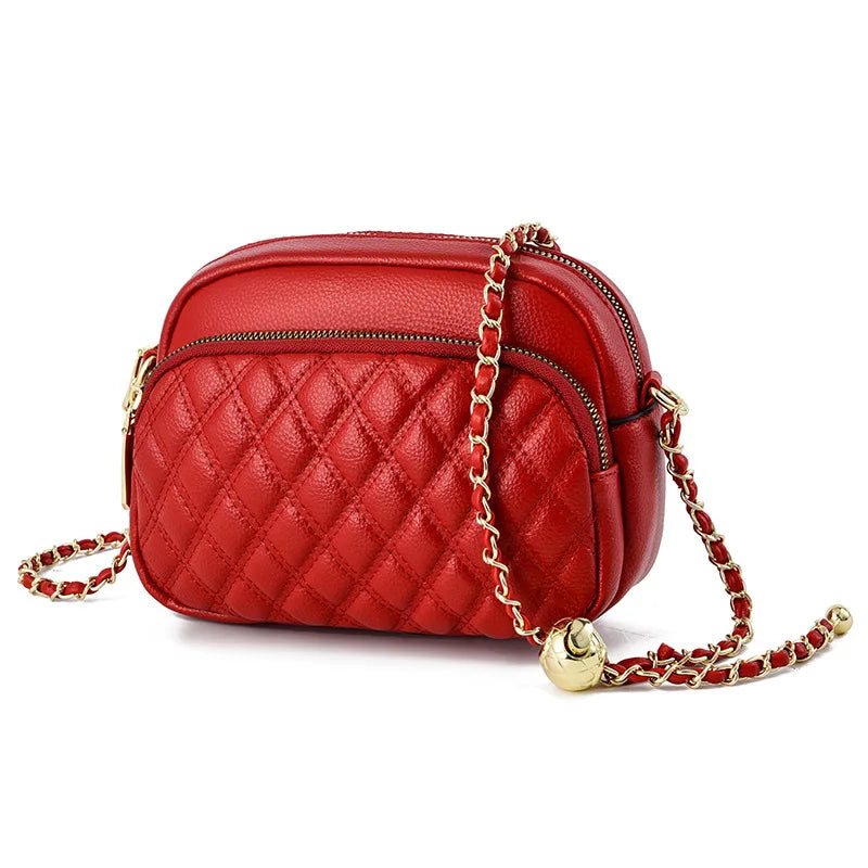Diamond Lattice PU Leather Women Handbags Lady's Shoulder Crossbody Bag
