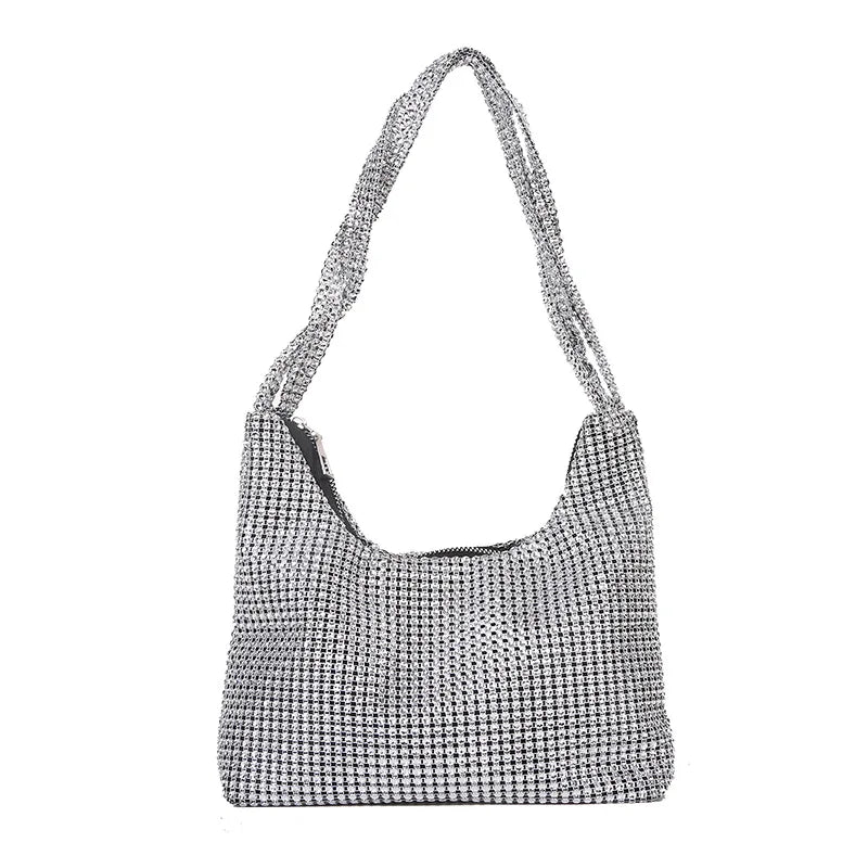 Diamond-Studded Evening Bag Rhinestone Underarm Bag Shoulder Handbag