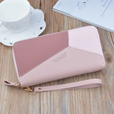 Double Zipper Hand Wallet Ladies Long Stitching Contrast Large-capacity Wallet