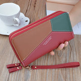 Dual Zipper Women's Hand Wallet, Large Capacity