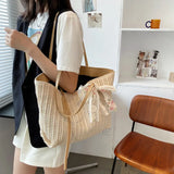 Straw Woven Handbag Women Beach Tote Crossbody Bag